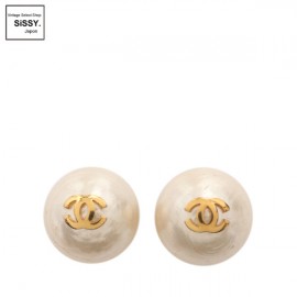■シャネル■ ココマーク イヤリング フェイクパール ゴールド ヴィンテージ 【CHANEL】