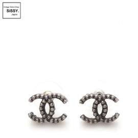■シャネル■ ココマーク ピアス ブラック スタッズ 【CHANEL】