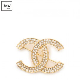 ■シャネル■ ココマーク ブローチ ラインストーン ゴールド ヴィンテージ 【CHANEL】
