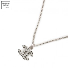 ■シャネル■ ココマーク ネックレス ラインストーン シルバー 07V 【CHANEL】