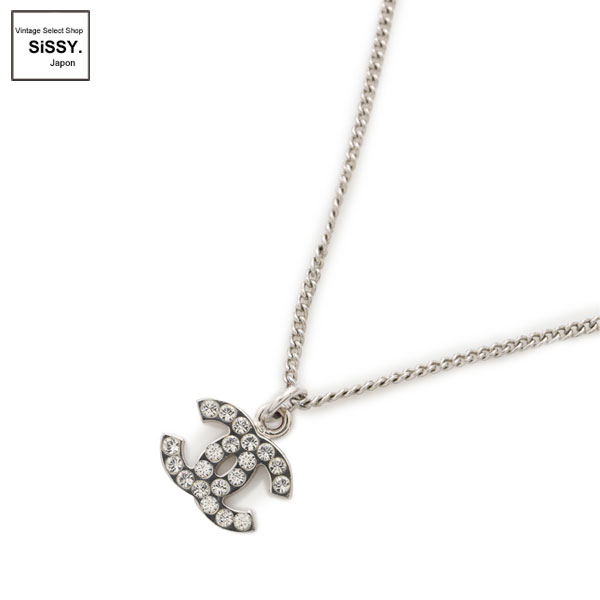 ■シャネル■ ココマーク ネックレス ラインストーン シルバー 07V 【CHANEL】