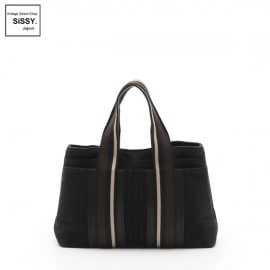 ■エルメス■ トロカホリゾンタルPM トートバッグ キャンバス ブラック 【HERMES】