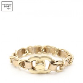 ■シャネル■ ココマーク ターンロック ブレスレット レザー シャンパンゴールド Mサイズ 【CHANEL】