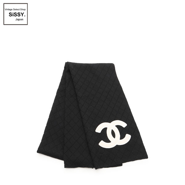 ■シャネル■ マトラッセ マフラー ブラック/アイボリー 【CHANEL】