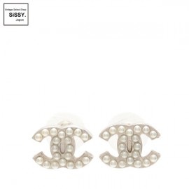 ■シャネル■ ココマーク ピアス フェイクパール シルバー アイボリー 02A 【CHANEL】