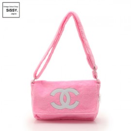 ■シャネル■ PRECISION プレシジョン ココマーク ショルダーバッグ パイル ピンク ホワイト ノベルティ  【CHANEL】