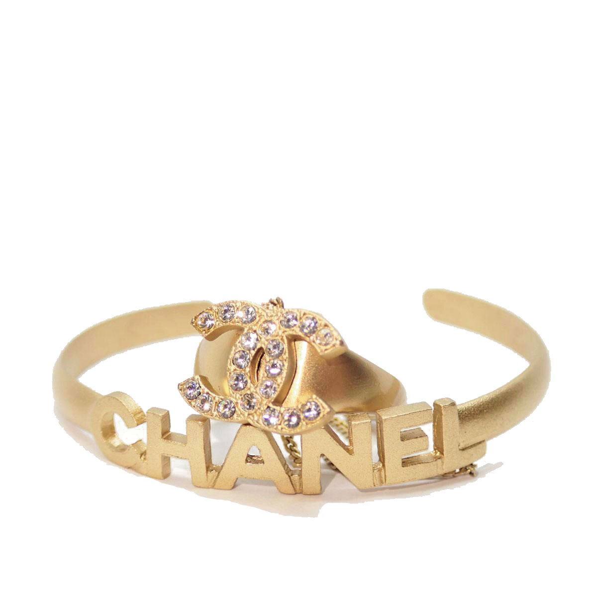 ■シャネル■ リング 指輪 バングル ブレスレット ココマーク ロゴ ラインストーン ゴールド 01C  【CHANEL】