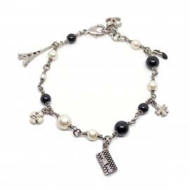 ■シャネル■ ブレスレット アイコン　チャーム　バッグ/エッフェル塔/カメリア/クローバー/パンプス シルバー B13K 【CHANEL】