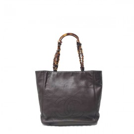 ■シャネル■ トートバッグ キャビアスキン べっ甲チェーン ブラウン 5番台  【CHANEL】