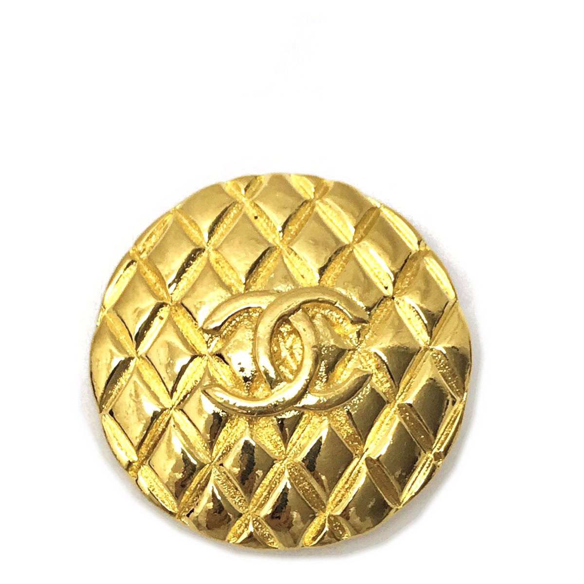 ■シャネル■ シャネル ピンブローチ マトラッセ ココマーク ゴールド 25 【CHANEL】