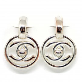 ■シャネル■ イヤリング ターンロック ココマーク シルバー 97P 【CHANEL】