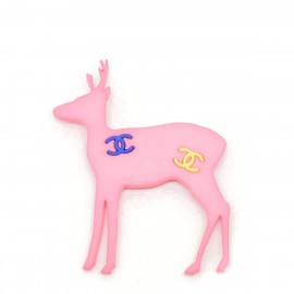 ■シャネル■ ブローチ トナカイ ココマーク ピンク 01A 【CHANEL】