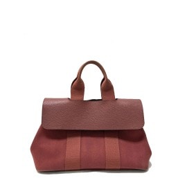 ■エルメス■ ハンドバッグ バルパライソPM キャンバス/レザー レッド系 【HERMES】