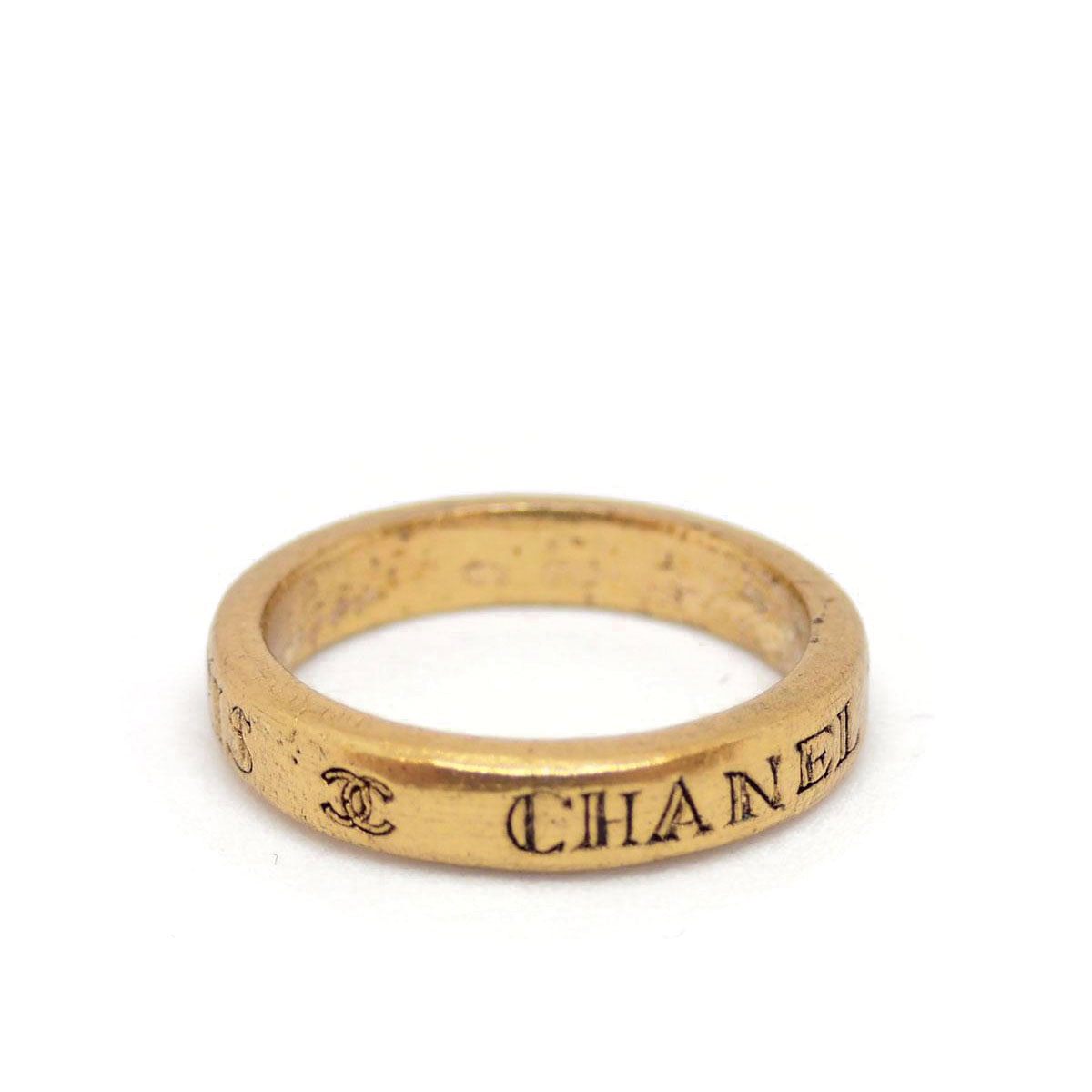 ■シャネル■ リング 指輪 ロゴ ゴールド #11 【CHANEL】