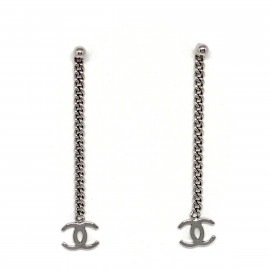 ■シャネル■ チェーンピアス ココマーク シルバー 【CHANEL】
