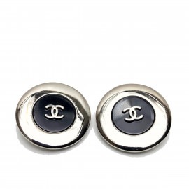■シャネル■ イヤリング サークル ココマーク シルバー ブラック 97A 【CHANEL】