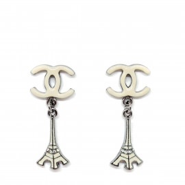 CHANEL シャネル ピアス エッフェル塔 ココマーク アイボリー 03C