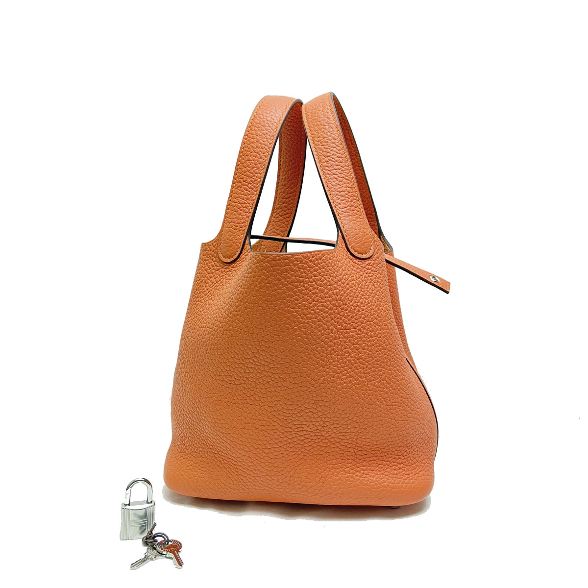 HERMES エルメス ピコタンロックPM ハンドバッグ トゴ オレンジ シルバー金具 Y刻印（2020年頃製造）