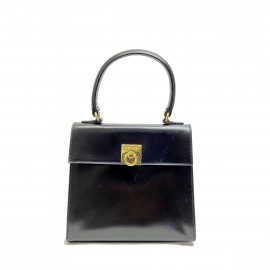 CELINE セリーヌ ハンドバッグ レザー ブラック/ゴールド金具 M10
