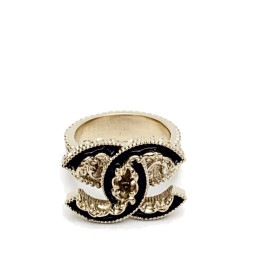 CHANEL シャネル リング 指輪 ココマーク ゴールド/ブラック B13C 約10号