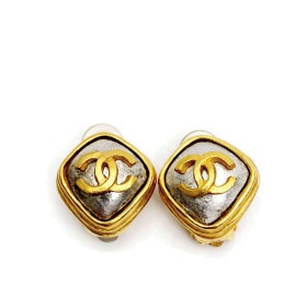 CHANEL シャネル イヤリング ひし形 ゴールド/シルバー 97A