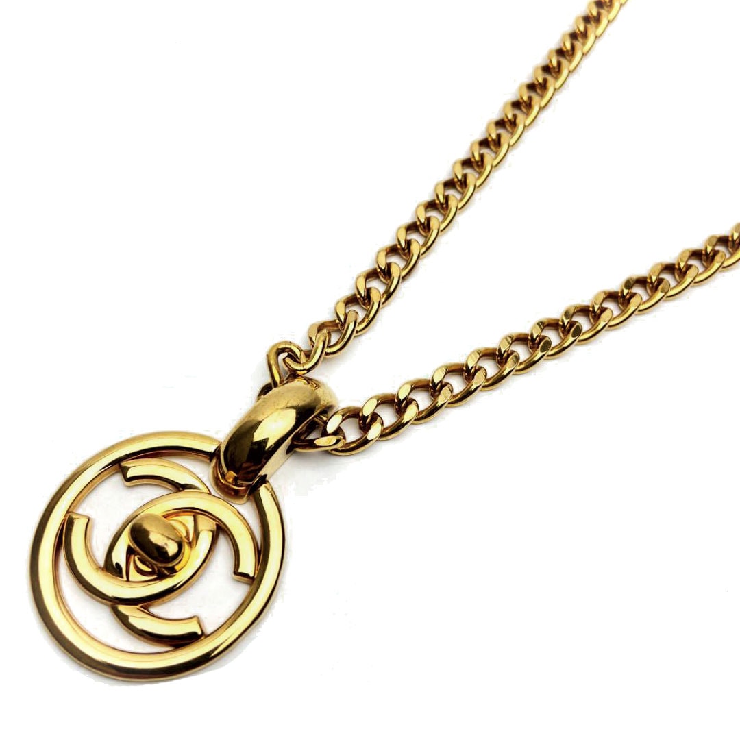 CHANEL シャネル ターンロック ネックレス ココマーク ゴールド 97P