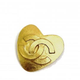 CHANEL シャネル ココマーク ハートモチーフ ブローチ ヴィンテージ 95P