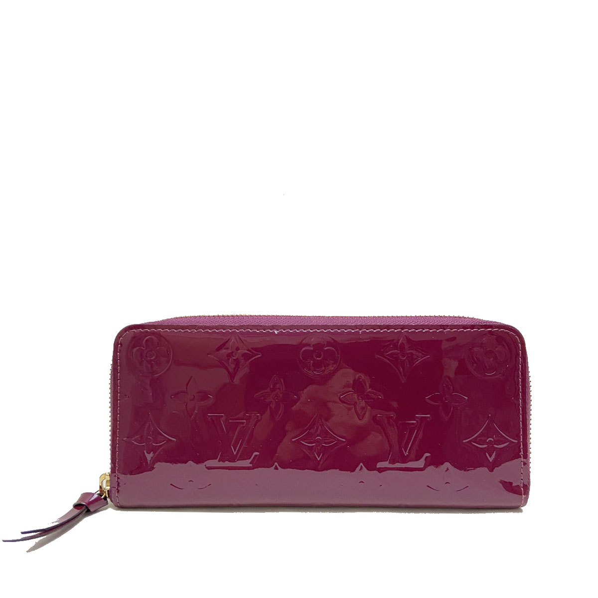 LOUIS VUITTON ルイヴィトン ラウンドファスナー 長財布 ポルトフォイユクレマンス ヴェルニ マゼンタ M90972