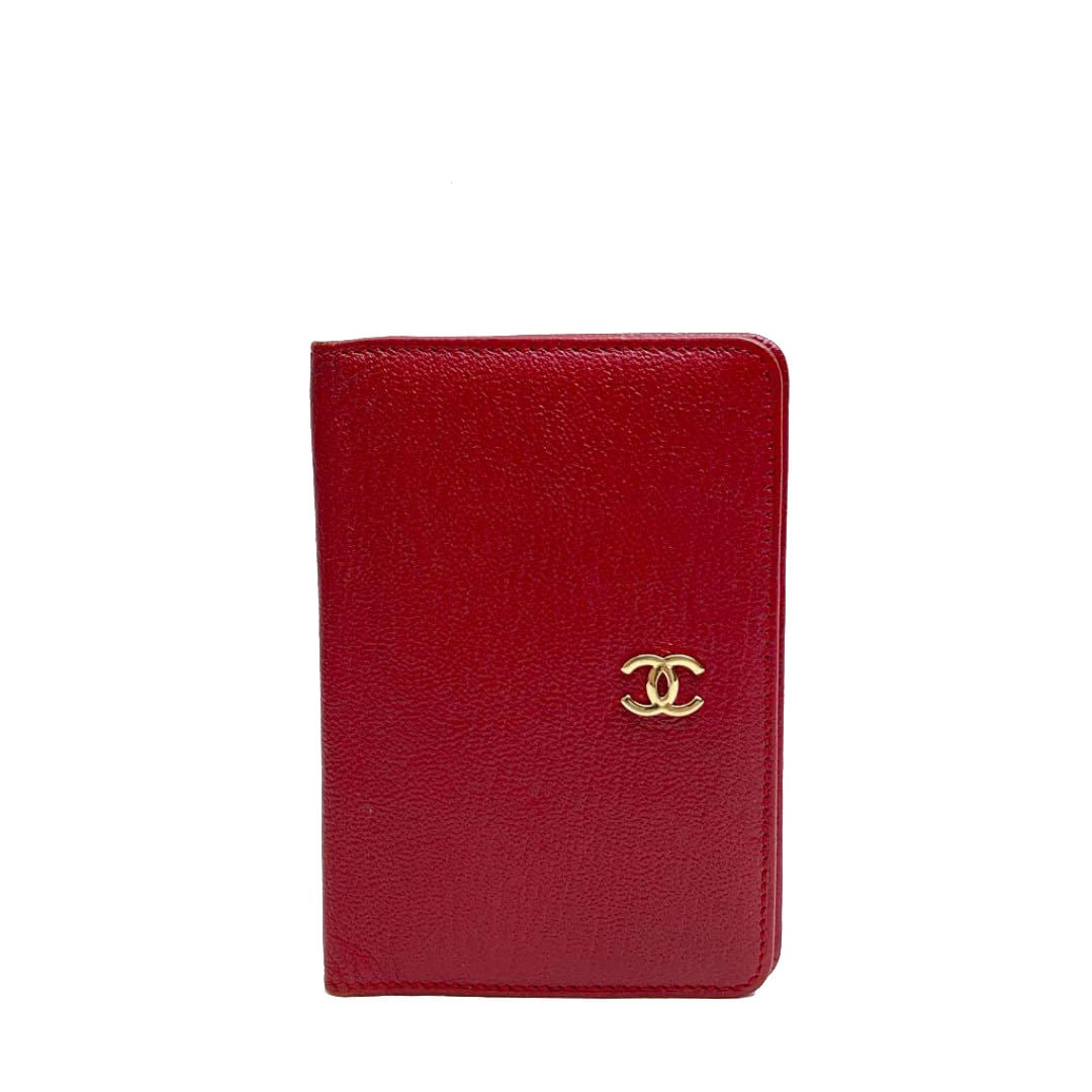 CHANEL シャネル カードケース レザー ココマーク レッド ゴールド金具 5番台（1998年頃製造）