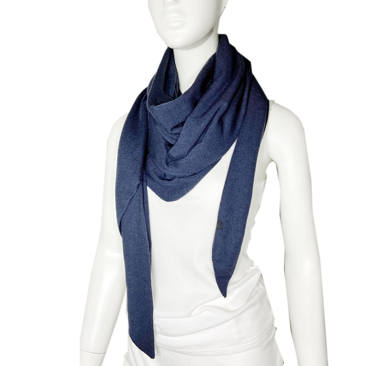 HERMES エルメス ストール ショール カシミア シルク グレーネイビー系