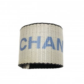 CHANEL シャネル リストバンド ブレスレット ロゴ アイボリー ブルー 99S