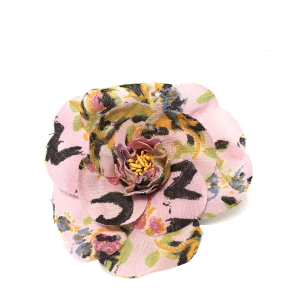 CHANEL シャネル カメリア コサージュ ブローチ ピンク系 マルチカラー