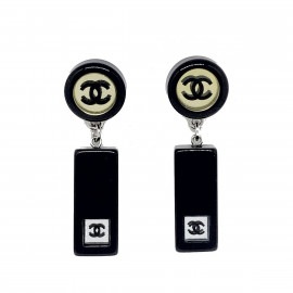 CHANEL シャネル ピアス ココマーク ミラー ブラック シルバー 01P