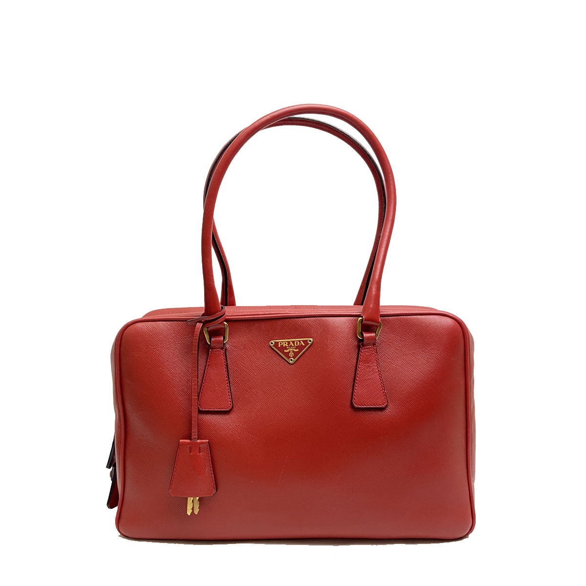 PRADA プラダ ショルダーバッグ サフィアーノレザー レッド