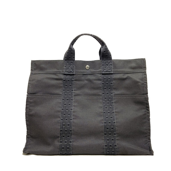 HERMES エルメス エールラインMM トートバッグ キャンバス グレー