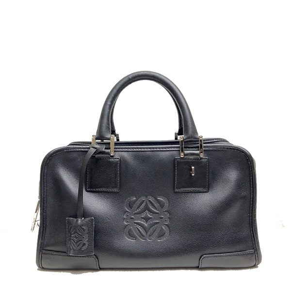 LOEWE ロエベ ハンドバッグ アマソナ29 レザー ブラック シルバー金具