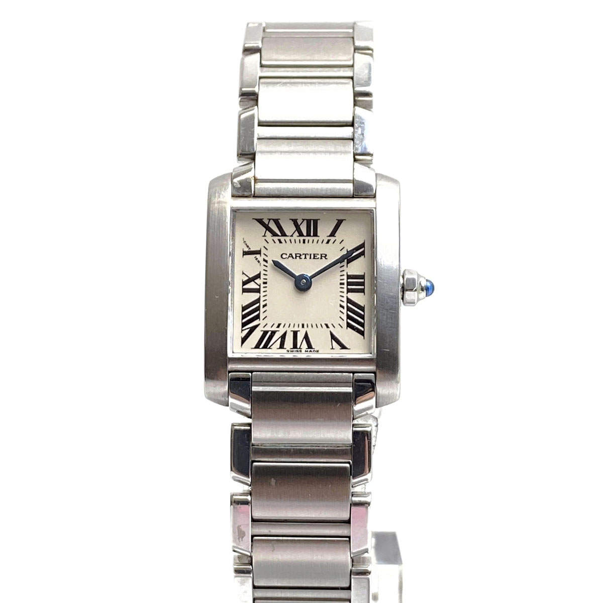 Cartier カルティエ タンクフランセーズSM レディース腕時計 QZ SS シルバー 白文字盤 W51008Q3