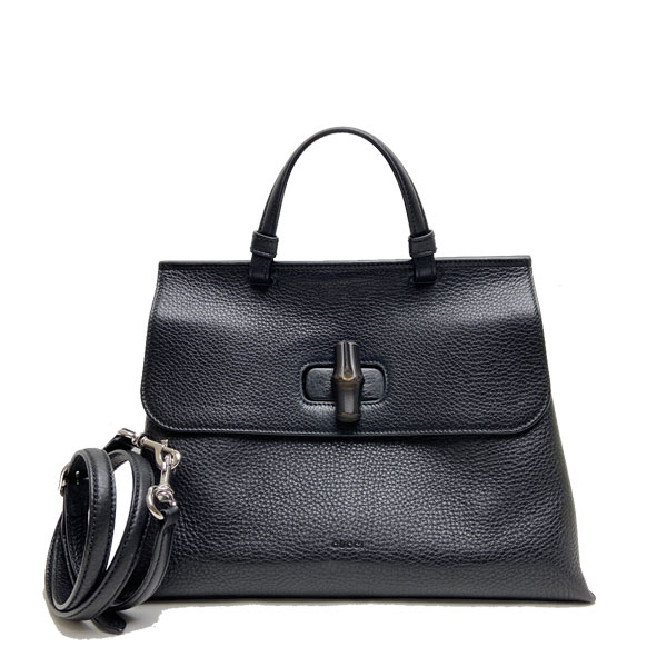 GUCCI グッチバンブー デイリー 30cm 2WAY トップハンドル ハンドバッグ ブラック 392013