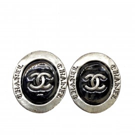 CHANEL シャネル イヤリング ガラス ココマーク シルバー メタリック 99A
