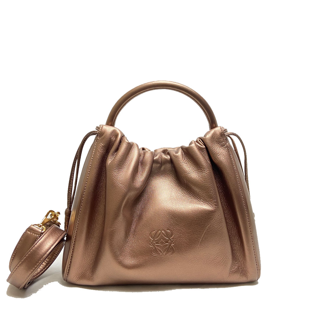 LOEWE ロエベ 2WAYハンドバッグ ショルダーバッグ レザー ブロンズ