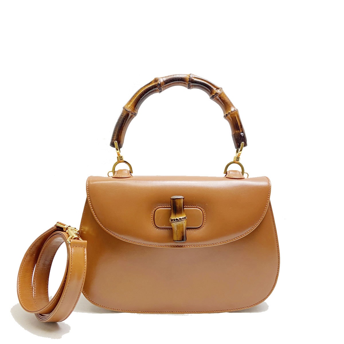 GUCCI グッチ バンブー 2WAYハンドバッグ レザー ブラウン 000・1227・0633