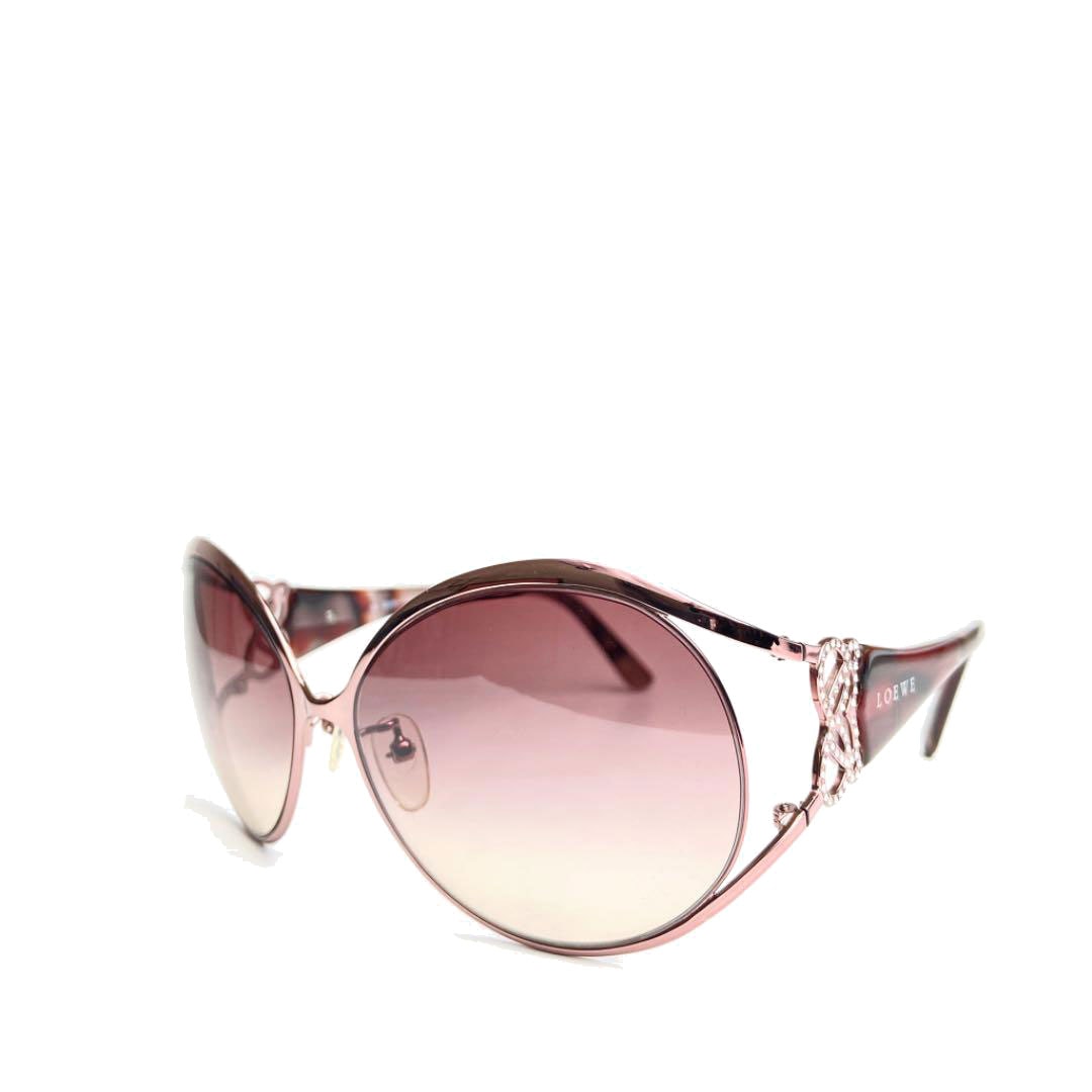 LOEWE ロエベ サングラス アナグラム ラインストーン メタルピンク レディース