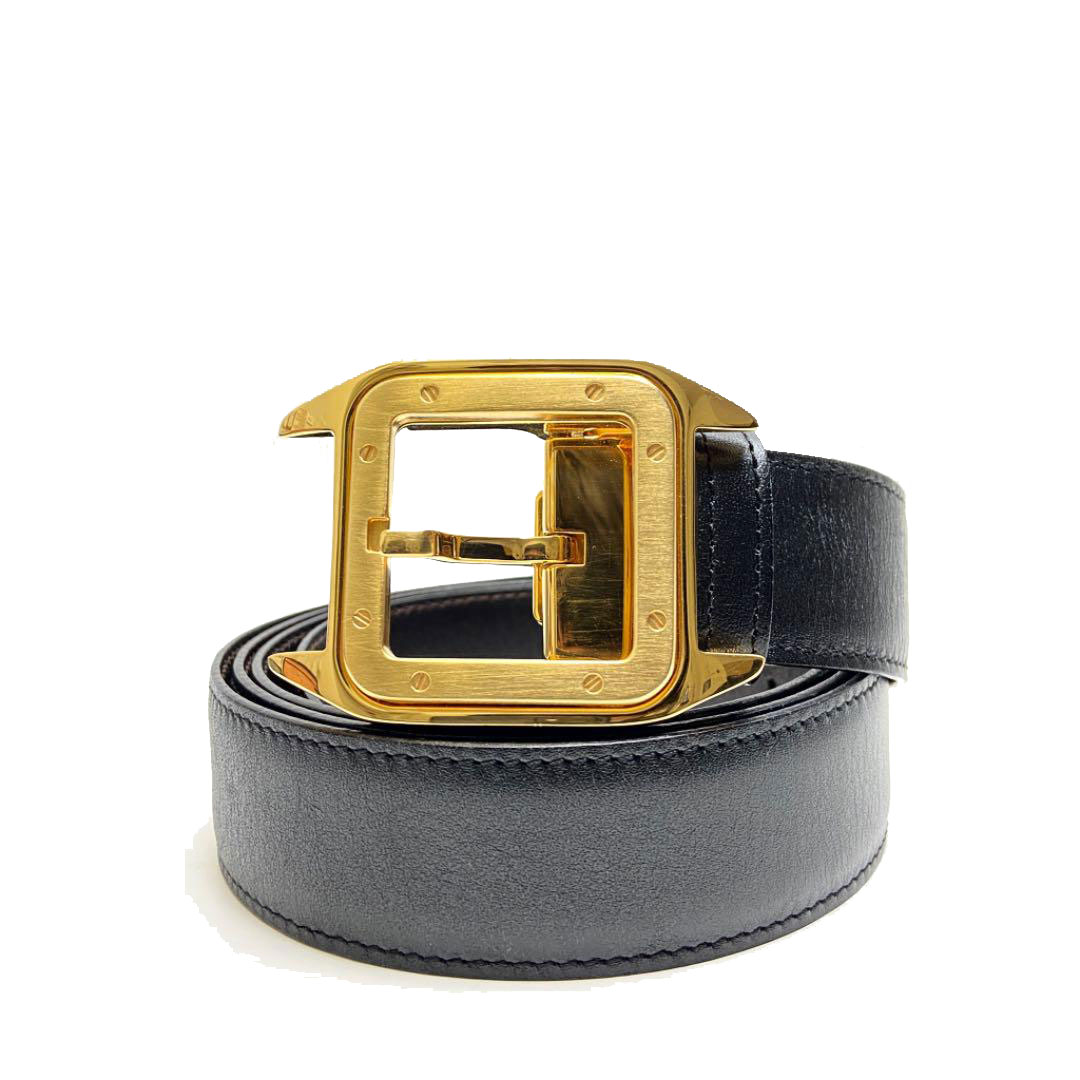 Cartier カルティエ レザー リバーシブルベルト サントス ドゥ カルティエ ブラック ブラウン メンズ