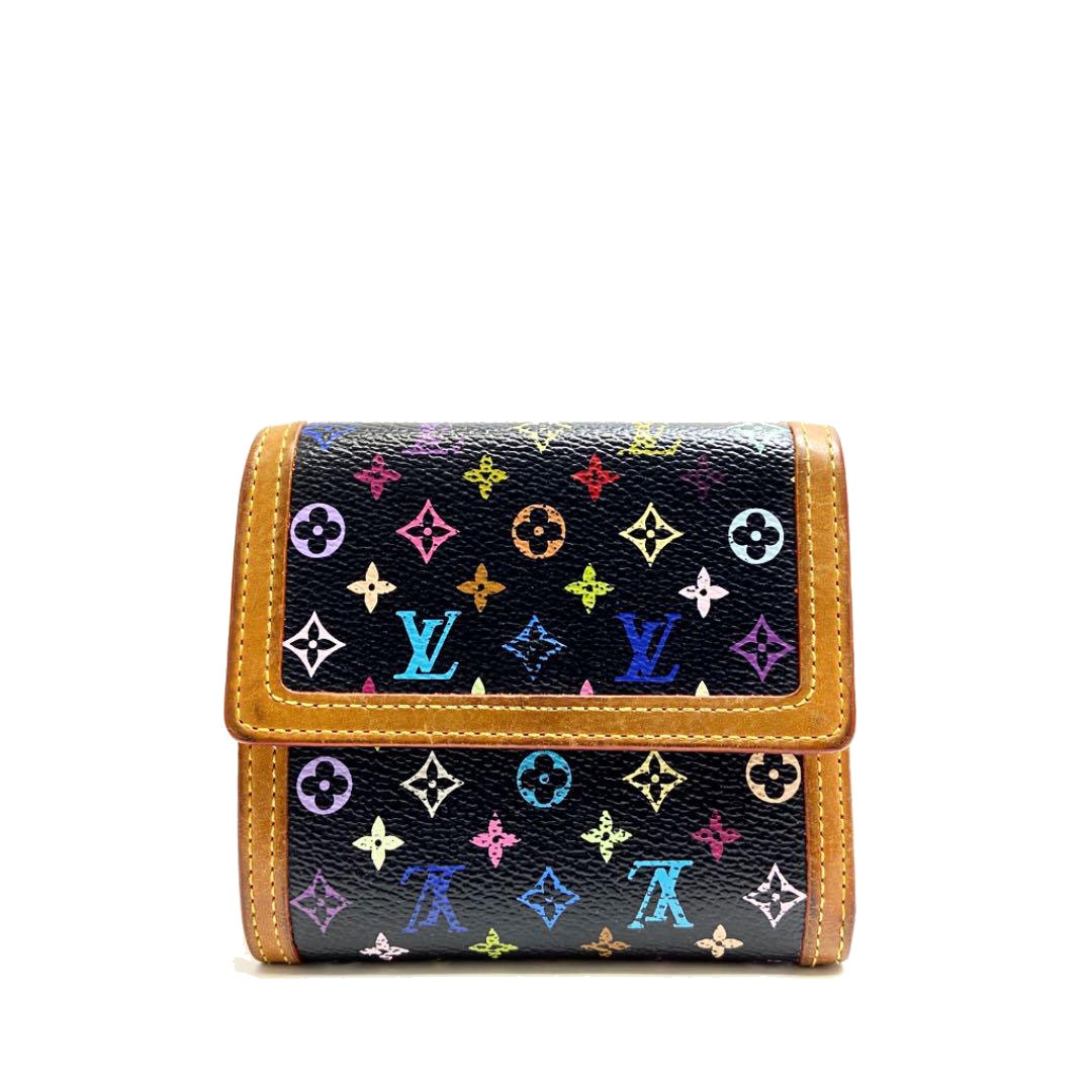 LOUISVUITTON ルイヴィトン ニつ折り財布 ポルトモネ・ビエ・カルトクレディ マルチカラー ノワール M92984