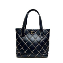 CHANEL シャネル ワイルドステッチ トートバッグ レザー ブラック 7番台(2002年頃製造)