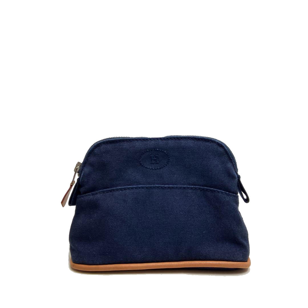 HERMES エルメス ボリード ミニミニポーチ キャンバス ネイビー