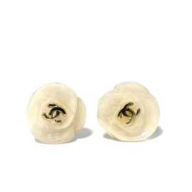 CHANEL シャネル ピアス ココマーク カメリア ホワイト ゴールド 02P