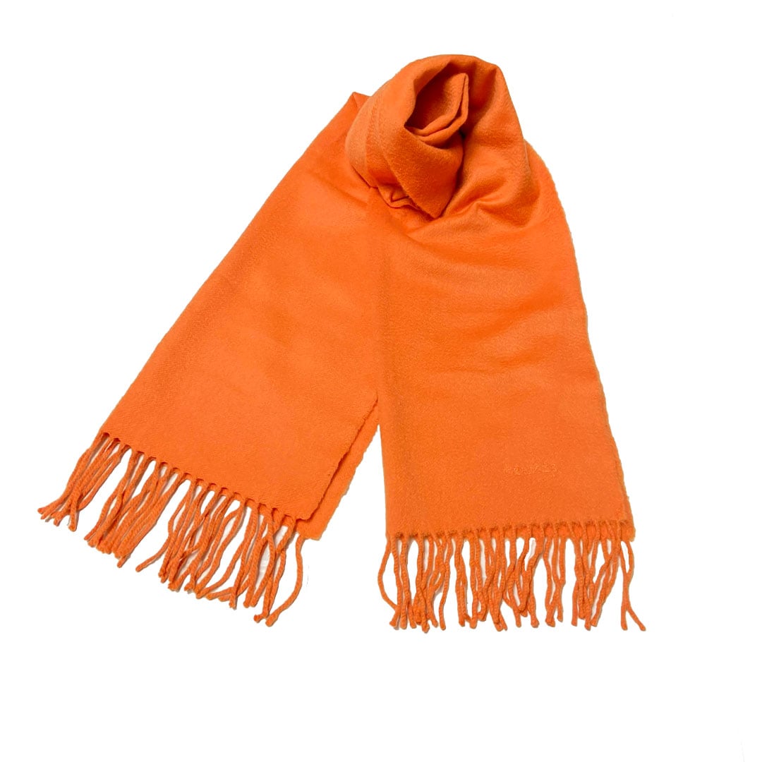 エルメス HERMES カシミヤ100% カザック フリンジ マフラー エルメス HERMES カシミヤ100% カザック フリンジ マフラー