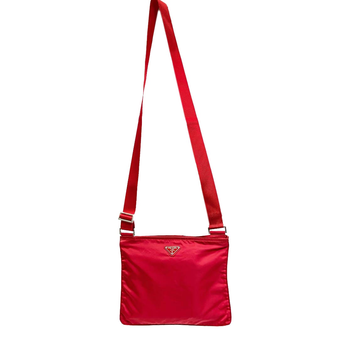 PRADA プラダ テスート ナイロン ショルダーバッグ レッド