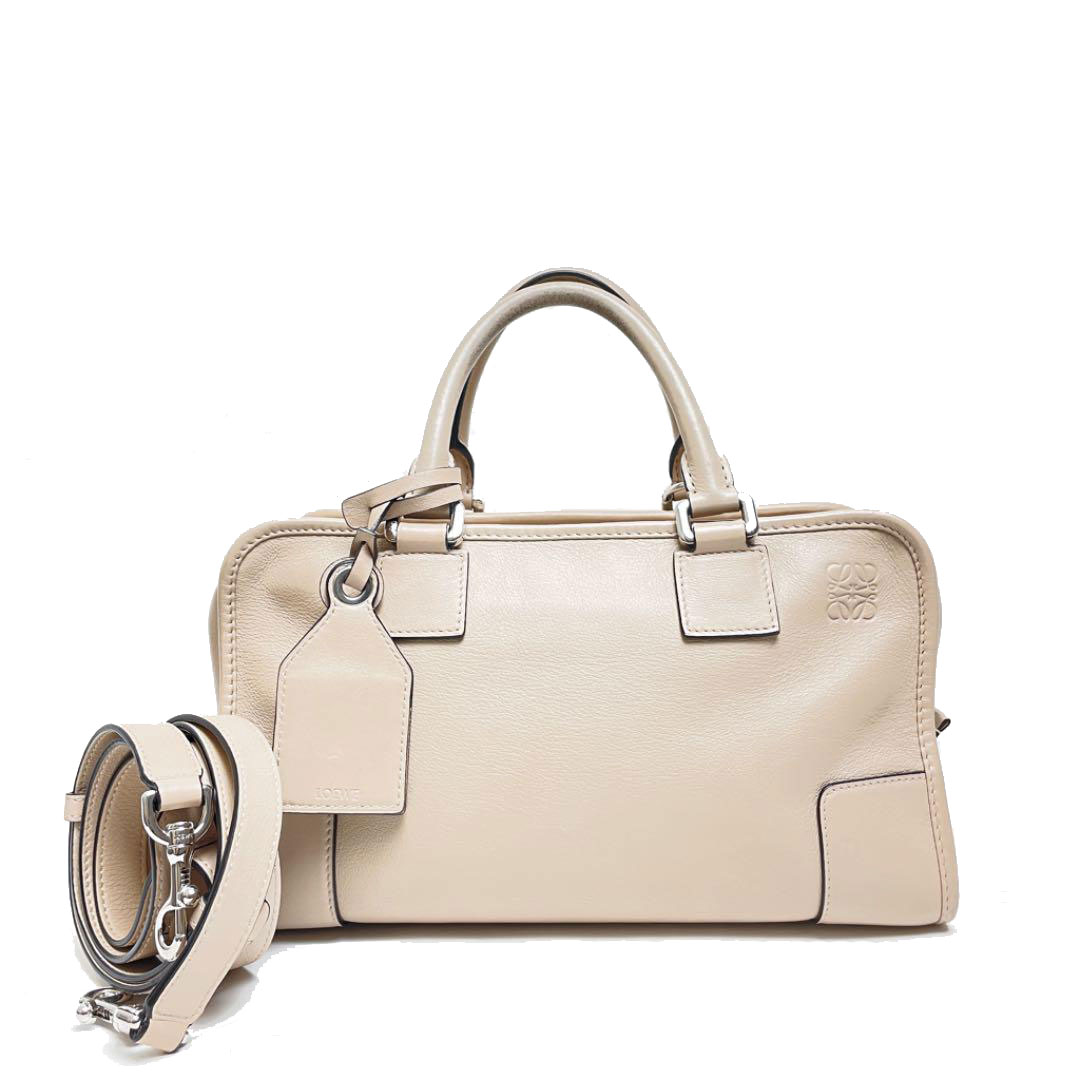 LOEWE ロエベ アマソナ28 2WAYハンドバッグ ショルダーバッグ レザー ベージュ